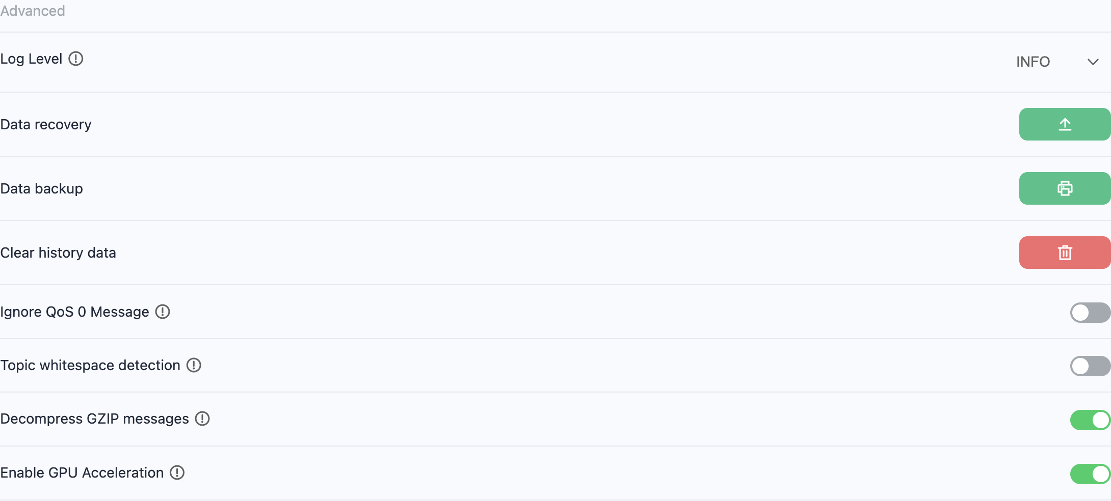 GZIP decompression setting