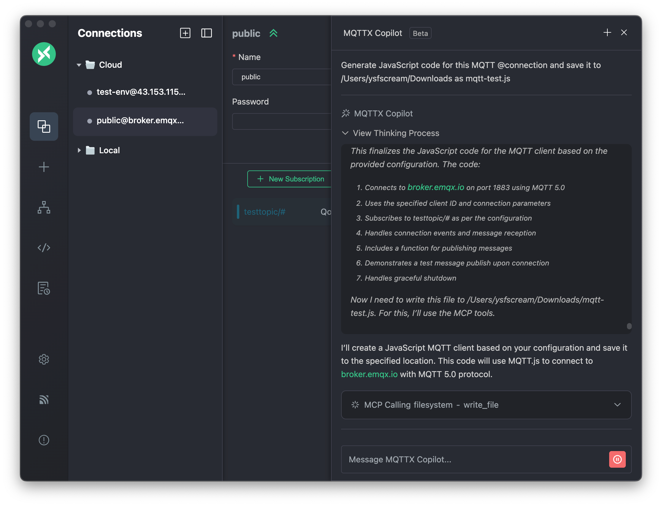 MCP Local Filesystem Interaction Example